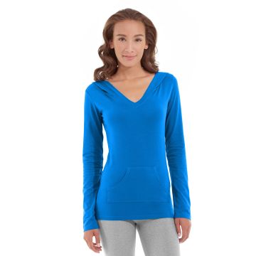 Eos V-Neck Hoodie-L-Blue